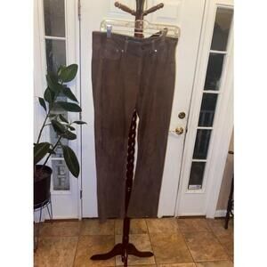 Women's Ralph Lauren black label Brown Suede Pants Size 8